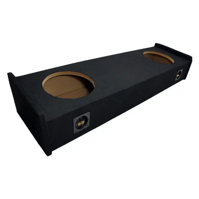 Main image of Dual 12" Subwoofer Box Fits 1997-1999 Ford F150 Extended Cab Sealed ASC | Air-tight 12 inch MDF enclosure, durable charcoal carpet, contour-cut rear wall hug, heavy-duty terminals, fast wiring hookup