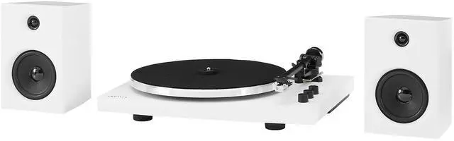 Main image of T150B-WH Bluetooth Turntable System, White | 2-Speed Turntable, Variable Weighted Tone Arm, Stereo Speakers