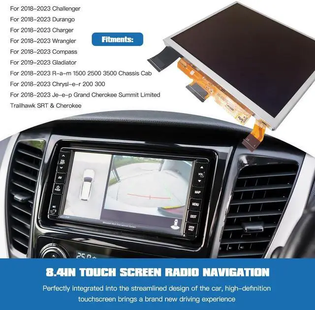 Alt view image 7 of 7 - 8.4" Navigation Touch-Screen for 2018-2023 Dodge Charger Challenger Fits for U*Connect 4C Radio Display Part Number TDO-XGA0840J00001-V5, TDO-XGA0840J00001-V5 V4 V3 V2 V1, TDO-XGA084 from