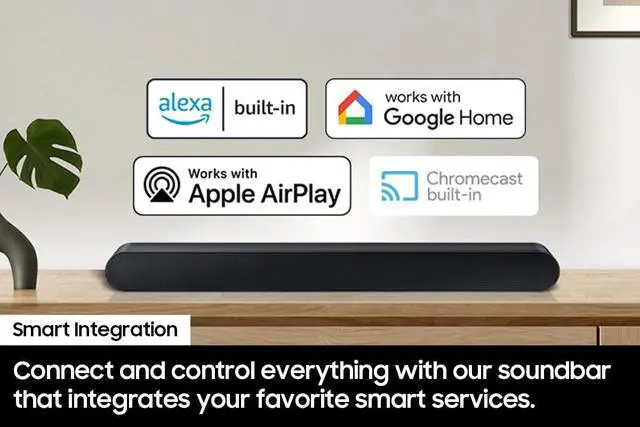Alt view image 4 of 7 - Soundbar, B-Series (HW-B400F), 2.0ch with Built-in Woofer, Voice Enhance & Night Mode, Surround Sound Expansion, Adaptive Sound, Movie & Gaming