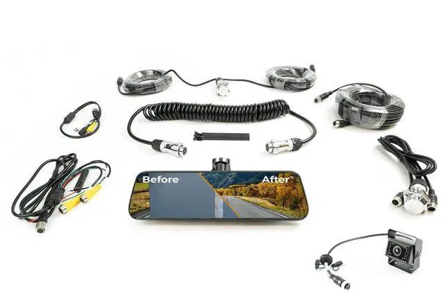 Alt view image 2 of 7 - Transparent Trailer Rear Vision System w/ Ultra Wide Display Mirror and CMOS Camera TRNS - 2110 Universal Fit for Trailers | Edge to Edge Image Mirror | Quick Connect/Disconnect Harness