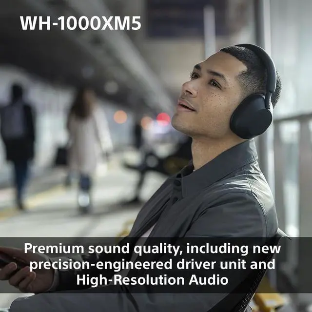Alt view image 3 of 6 - Noise Canceling Wireless Headphones - 30hr Battery Life - Over-Ear Style - Optimized for Alexa and Google Assistant - Built-in mic for Calls - WH-1000XM5B.CE7 - Limited Edition - Charcoal Black