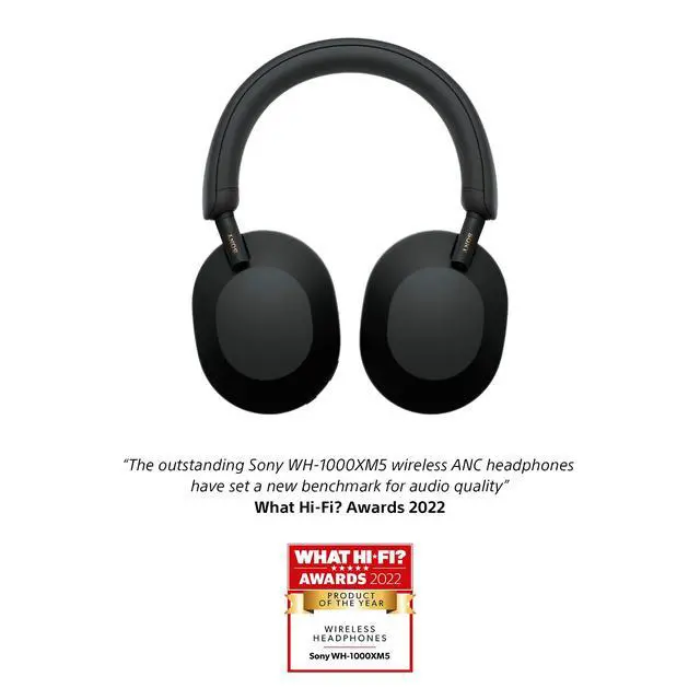 Alt view image 2 of 6 - Noise Canceling Wireless Headphones - 30hr Battery Life - Over-Ear Style - Optimized for Alexa and Google Assistant - Built-in mic for Calls - WH-1000XM5B.CE7 - Limited Edition - Charcoal Black