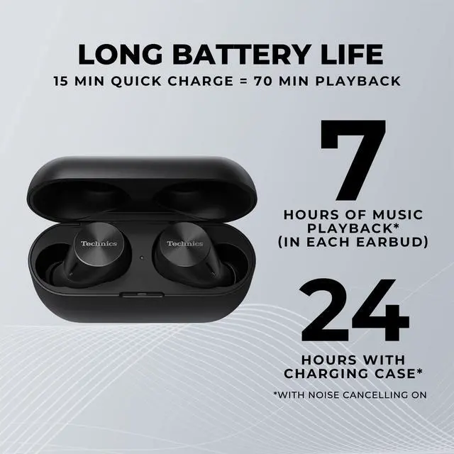 Alt view image 6 of 6 - HiFi True Wireless Multipoint Bluetooth Earbuds with Noise Cancelling, 3 Device Multipoint Connectivity, Wireless Charging, Impressive Call Quality, LDAC Compatible - EAH-AZ60M2-K (Black)