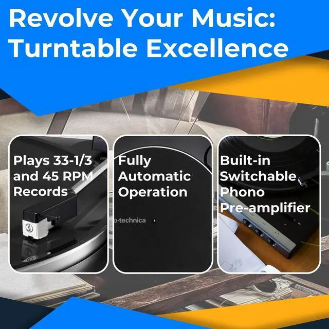 Alt view image 4 of 7 - AT-LP60X-BK Fully Automatic Belt-Drive Stereo Turntable Bundle with Eris 3.5 Monitors and Vinyl Cleaning Kit | Includes Eris 3.5 Monitors and Vinyl Cleaning Kit