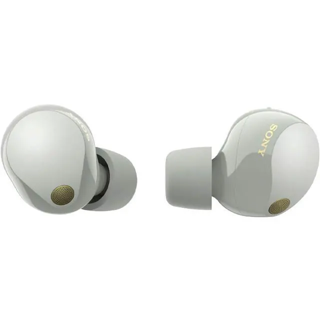 Alt view image 3 of 7 - WF-1000XM5 Industry Leading Noise Canceling Truly Wireless Earbuds (Silver) Bundle with Silicone Case (Red), Memory Foam Ear Tips, USB-A to USB-C Cable & 1 YR CPS Enhanced Protection Pack