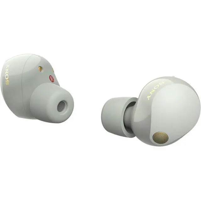 Alt view image 5 of 7 - WF-1000XM5 Industry Leading Noise Canceling Truly Wireless Earbuds (Silver) Bundle with Silicone Case (Red), Memory Foam Ear Tips, USB-A to USB-C Cable & 1 YR CPS Enhanced Protection Pack