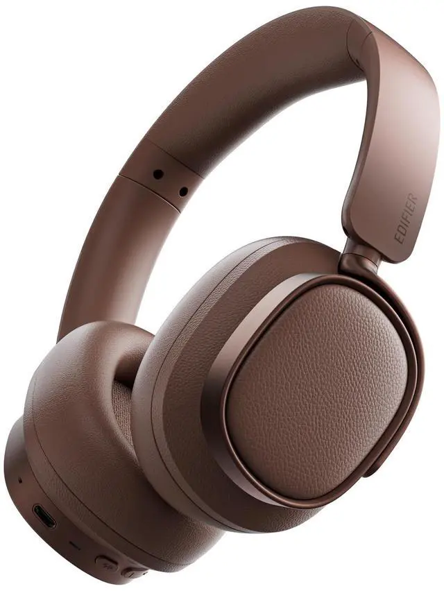 Main image of Active Noise Cancelling Headphones, Over Ear Bluetooth Headset, 92H Playtime Wired & Wireless Hi-Res Audio Certified, Fast Charging Clear Calls for Home Office Travel (Brown)