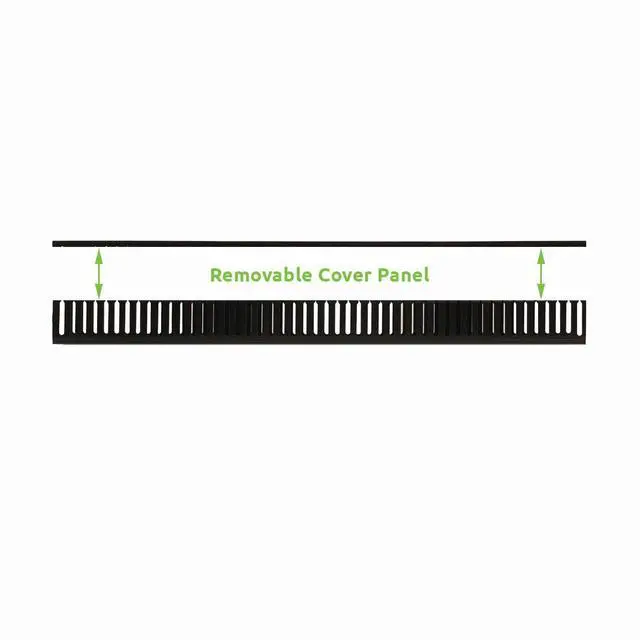 Alt view image 2 of 4 - 1 Channel Steel Vertical Duct Cable Manager with Plastic Tray Mount Buttons 68 Inches