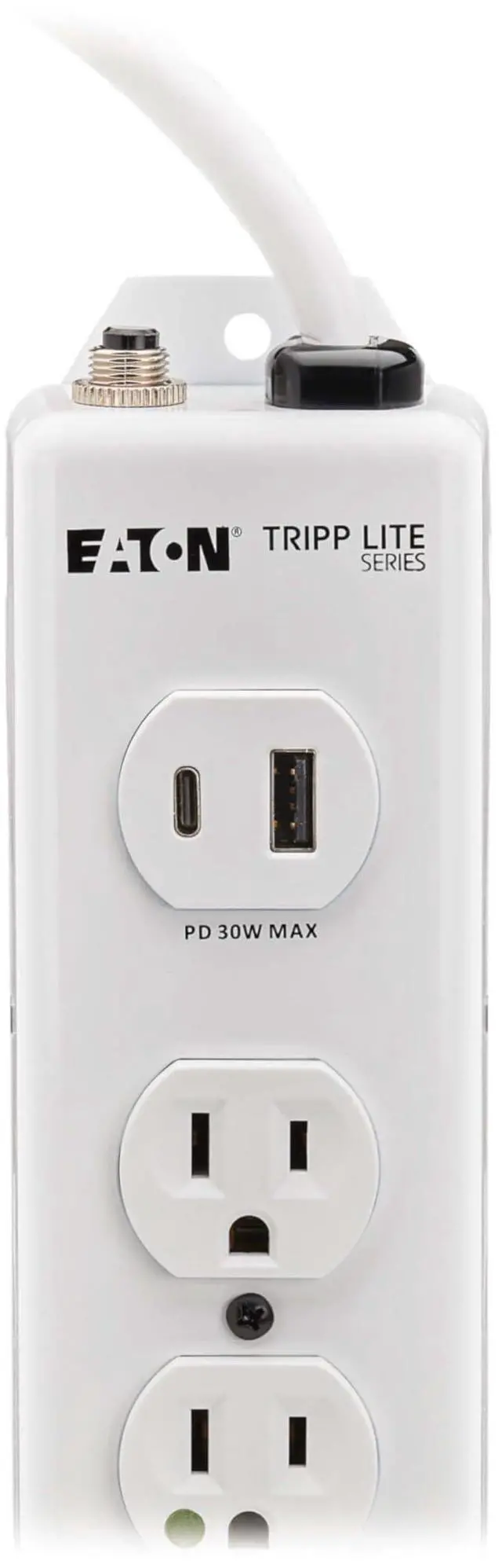 Alt view image 4 of 7 - Eaton Medical Hospital Power Strip with 2 USB Charging Ports, 6 Outlets + 2ft Cord, UL 1363 Certified Power Strip, Wall & Under-Desk Mount, Manufacturer's (PS-602-HGUSB)