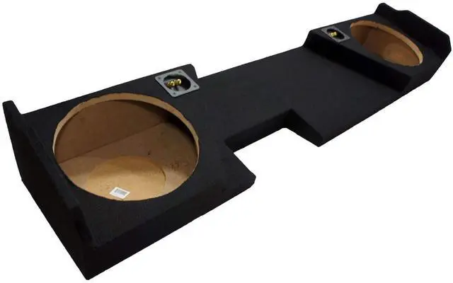 Main image of Dual 12" Sub Box Fits 2014-2018 GMC Sierra Double Cab Subwoofer Enclosure | Vehicle-specific woofer housing, room for 2 twelve-inch drivers, made for late-model trucks