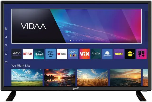 Main image of SC-2420VTV 24-inch Smart AC/DC LED TV, Powered by VIDAA, 1080p, WiFi, Built-in Speakers, USB, 3X HDMI ARC, for Kitchen, RV, Boat, Truck, Playroom, Dorm Room, Remote, DC Car Cord Included