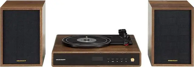 Main image of CR7019A-WA Alto Record Player with Speakers, Walnut | 3-Speed Turntable, Bluetooth In, Matching External Full-Range Stereo Speakers 100W Peak, FM Radio, Aux Input