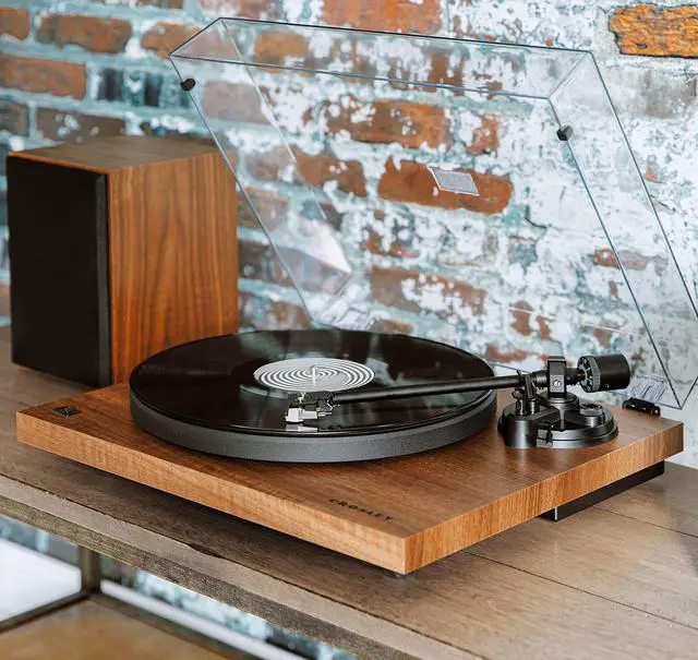 Alt view image 2 of 7 - C6B-WA Record Player, Walnut | 2-Speed Turntable, ATN3600L Audio-Technica Cartridge, Full-Size Steel Platter, Aluminum Tonearm, Adjustable Counterweight