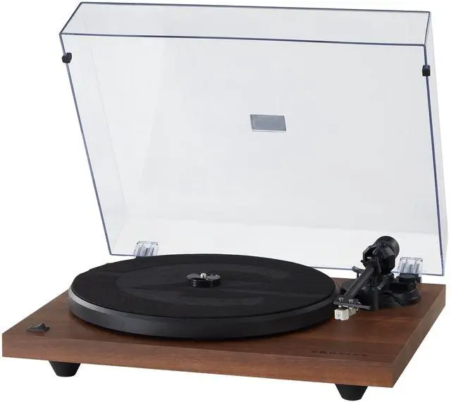Alt view image 3 of 7 - C6B-WA Record Player, Walnut | 2-Speed Turntable, ATN3600L Audio-Technica Cartridge, Full-Size Steel Platter, Aluminum Tonearm, Adjustable Counterweight