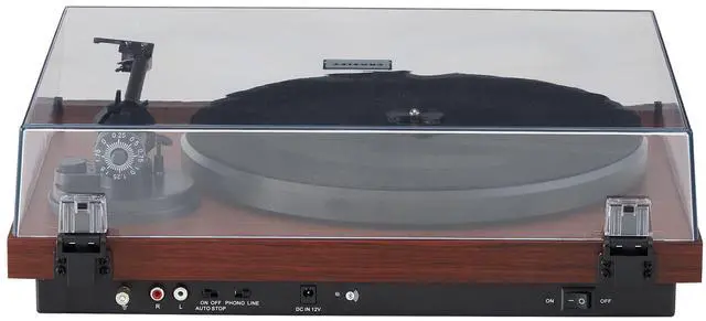 Alt view image 5 of 7 - C6B-MA Belt-Drive Bluetooth Turntable Record Player with Adjustable Tone Arm, Mahogany
