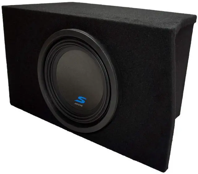 Main image of Alpine S-W10D4 Type S 10" Sub Box Enclosure Fits 2005-2014 Ford Mustang | Single loaded subwoofer package, custom car bass upgrade, vehicle specific design, easy install, 10 inch size