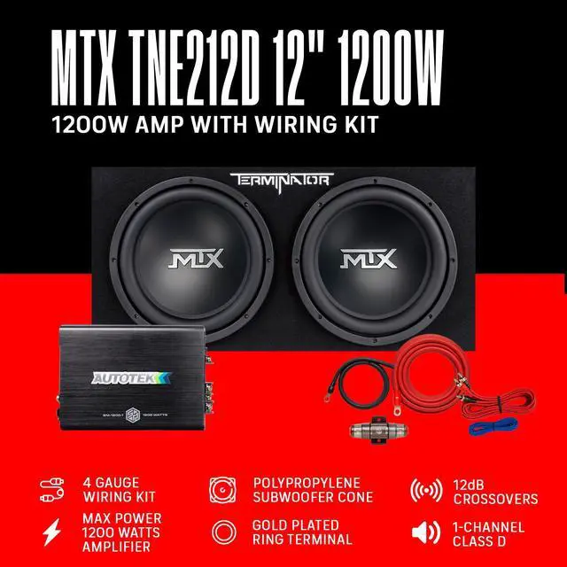 Alt view image 5 of 6 - Terminator Dual 12" Subwoofer Box, Mono Amp, & 4 Gauge Wiring Kit | Car Audio System Bundle w/ 1200W Peak Sealed Enclosure Speaker, Thermal Tech, & Aviation-Grade Carpet