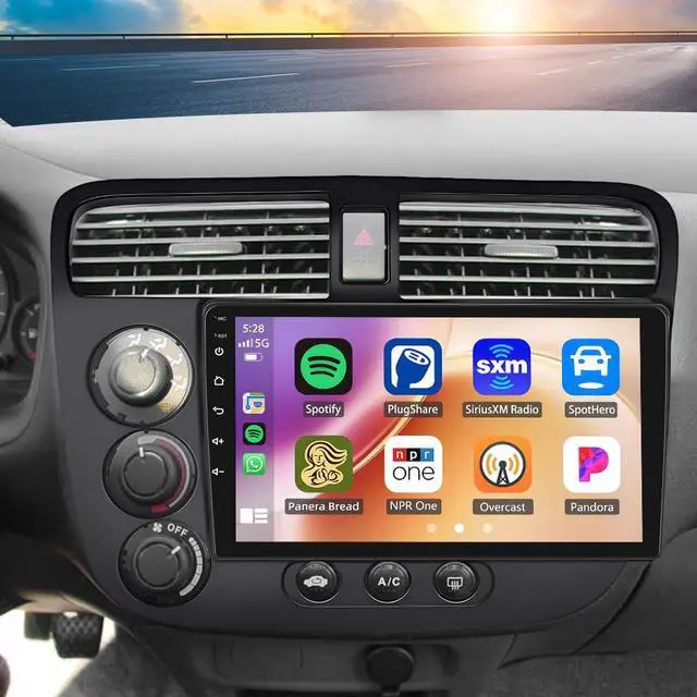 Main image of Android Radio for Honda Civic 2000-2005 with Wireless Carplay/Android Auto, Car Radio Stereo 9 Inch Touch Screen for Corolla with GPS Navigation/Bluetooth/Backup Camera 2+32G