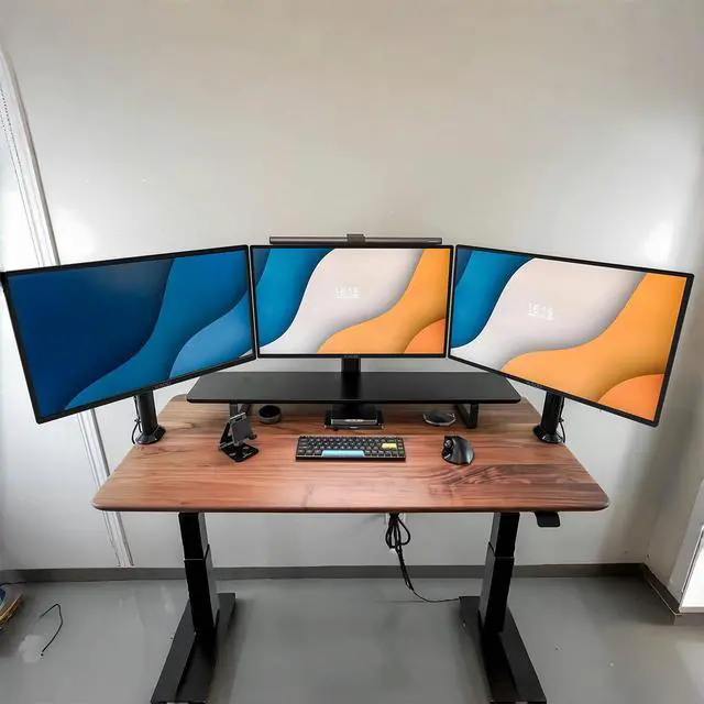 Alt view image 4 of 7 - 3-Pack Trio 22" Flat Screen 1920x1080 75Hz FHD Computer Monitor | Triple Monitor Setup HDMI Office Gaming Hybrid, VESA Wall Mount Arm Mount Built-in Speakers, Panoramic Display Multi-tasking