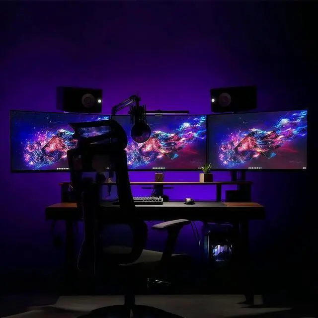 Alt view image 6 of 7 - 3-Pack Trio 22" Flat Screen 1920x1080 75Hz FHD Computer Monitor | Triple Monitor Setup HDMI Office Gaming Hybrid, VESA Wall Mount Arm Mount Built-in Speakers, Panoramic Display Multi-tasking