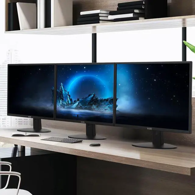 Alt view image 7 of 7 - 3-Pack Trio 22" Flat Screen 1920x1080 75Hz FHD Computer Monitor | Triple Monitor Setup HDMI Office Gaming Hybrid, VESA Wall Mount Arm Mount Built-in Speakers, Panoramic Display Multi-tasking