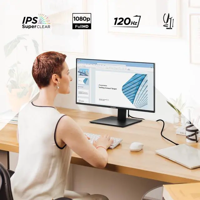 Alt view image 2 of 7 - VA2448-MHJ 24 Inch 1080p Monitor, IPS Display with 120Hz for Smooth Home and Office Viewing, Eye Care Technology, Advanced Ergonomics, HDMI, and VGA Inputs