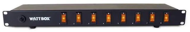 Alt view image 2 of 3 - ® Rack Mount Power Strip with 8 Individual On/Off Switched Outlets WB-100-RSW-8