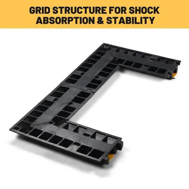 Alt view image 4 of 7 - U-Turn Corner for 1-Channel Cable Protector Ramp, Heavy Duty Rubber | Cord Cover, 22,000 Lbs Load Capacity, Modular Drive Over Hose Protector