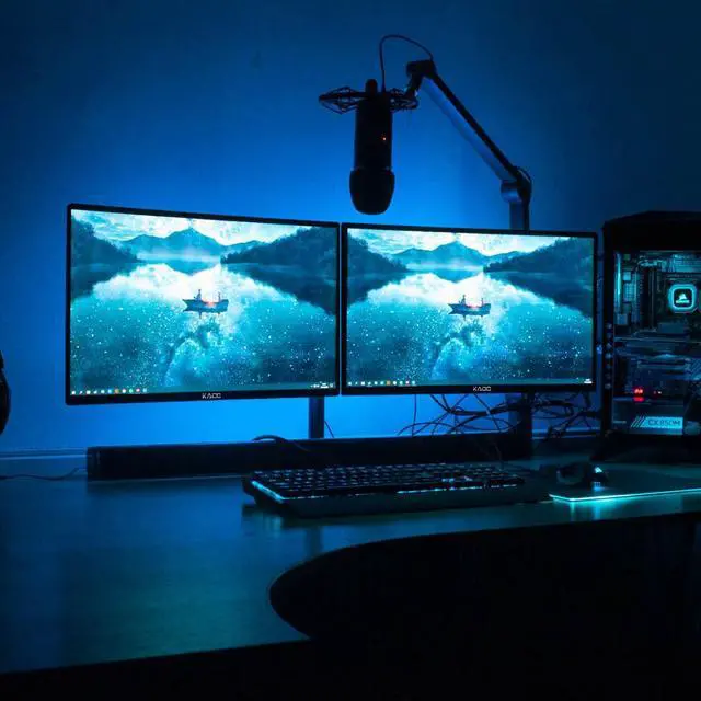 Alt view image 6 of 6 - Dual Monitor 2-Pack 24" 1920x1080 165Hz Gaming 1ms Computer Monitor | AMD FreeSync Premium DisplayPort HDMI, VESA Wall Mount Arm Mount Built-in Speakers, Panoramic Display Multi-tasking