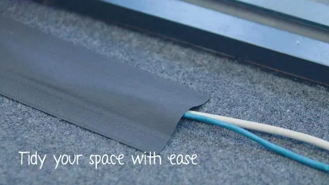 Alt view image 2 of 5 - Cable Management System for Carpeted Surfaces, Removable and Reusable (82 feet, Taupe)
