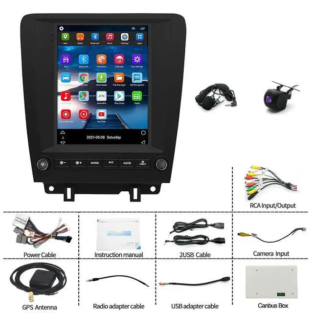 Alt view image 2 of 4 - 2+64G Android 14 Car Radio Stereo for Ford Mustang 2010-2014 with Wireless Carplay Android, 9.7" Touch Screen Upgrade Stereo for Ford Mustang Car Radio with Backup Camera GPS WiFi Bluetooth FM/RDS