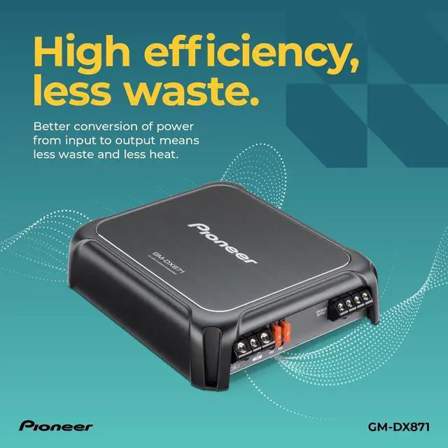 Alt view image 3 of 5 - GM-DX871 1600W Max Class D Mono 1-Channel Car Amplifier | Bass Boost Control, Remote Bass Knob Included, Hi-Res Certified, Gold Terminals