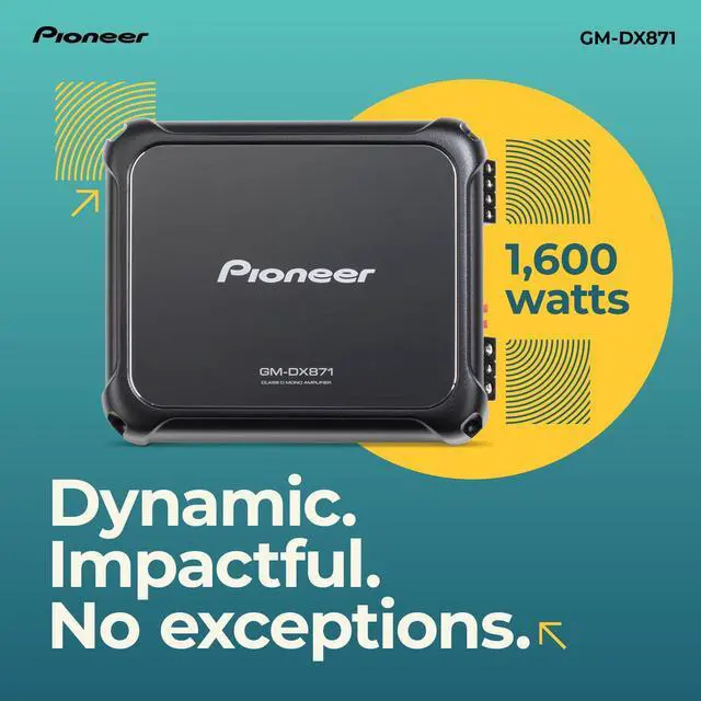 Alt view image 2 of 5 - GM-DX871 1600W Max Class D Mono 1-Channel Car Amplifier | Bass Boost Control, Remote Bass Knob Included, Hi-Res Certified, Gold Terminals