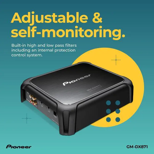 Alt view image 5 of 5 - GM-DX871 1600W Max Class D Mono 1-Channel Car Amplifier | Bass Boost Control, Remote Bass Knob Included, Hi-Res Certified, Gold Terminals