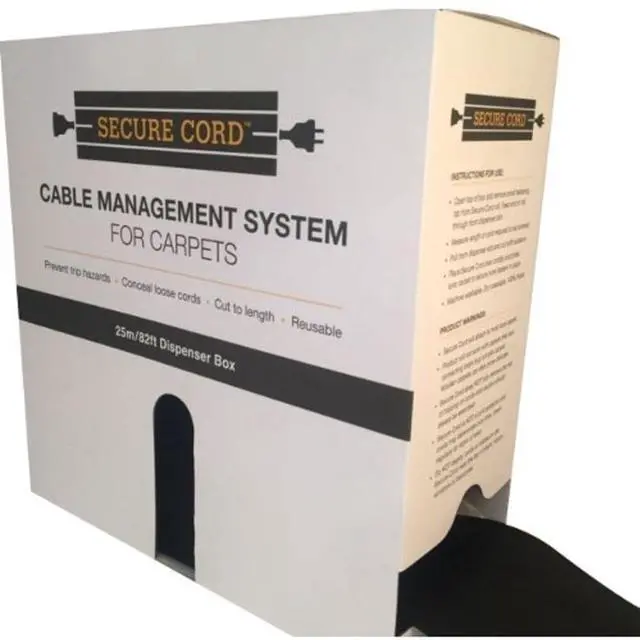 Main image of ASC25B Cable Management System for Carpets - 82 Foot/Black