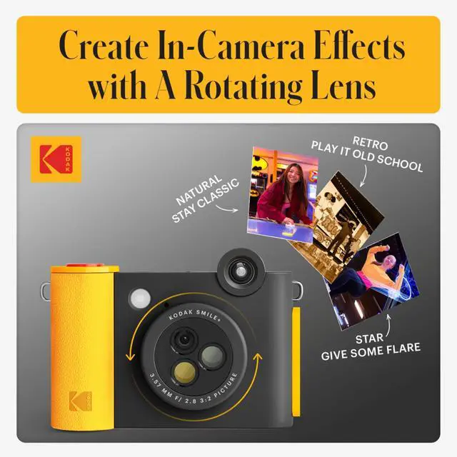 Alt view image 5 of 7 - Smile+ 2-in-1 Digital Instant Print Camera & Photo Printer Gift Bundle + Case + Zink 2x3 Sticky Back Photo Paper 20pk + Album + Sticker Sets + Sticker Frames + Hanging Frames + Markers - Black