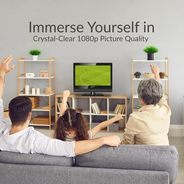Alt view image 4 of 7 - SC-1520VTV 15.6 inch Smart AC/DC LED TV, Powered by VIDAA, 1080p, WiFi, Built-in Speakers, USB, 3X HDMI ARC, For Kitchen, RV, Boat, Truck, Playroom, Room, Remote, DC Car Cord INCLUDED-Black