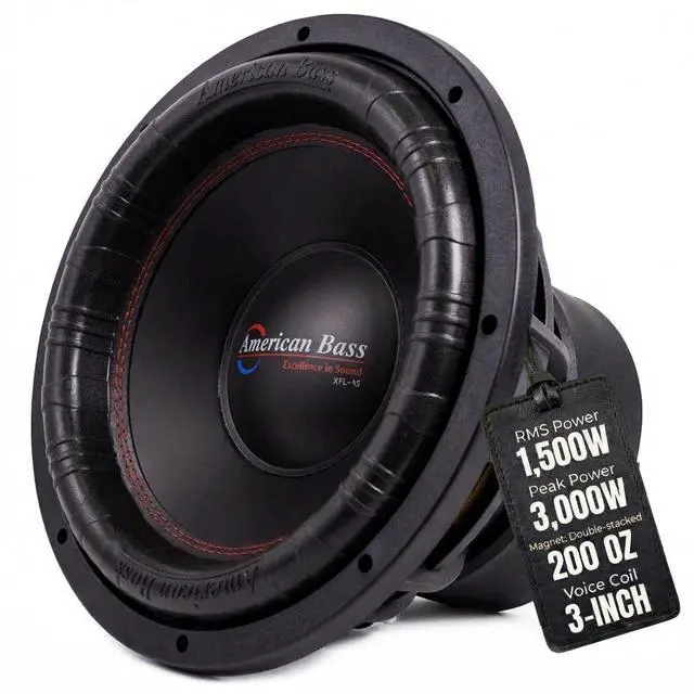 Main image of XFL 15" 4 Ohm 3000 Max Watts Car Subwoofer (15, in)