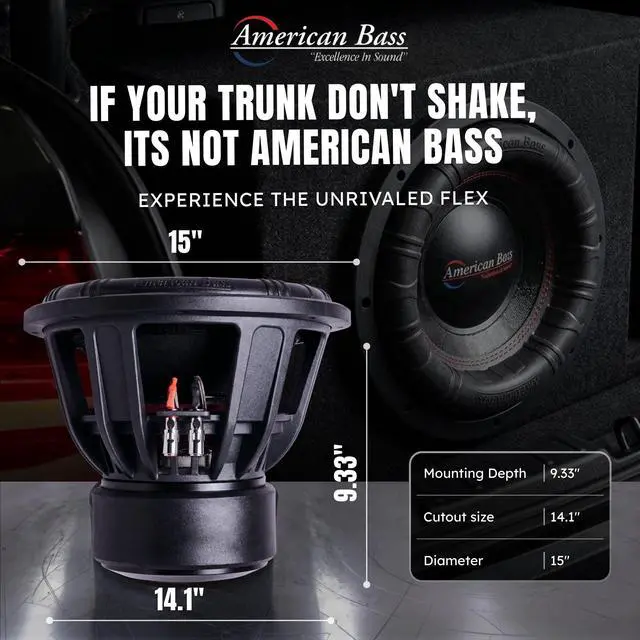 Alt view image 7 of 7 - XFL 15" Car Subwoofer, 2 Ohm, 3000W Max | High Power Handling, Deep Bass Performance, Durable Construction, Car Audio Upgrade