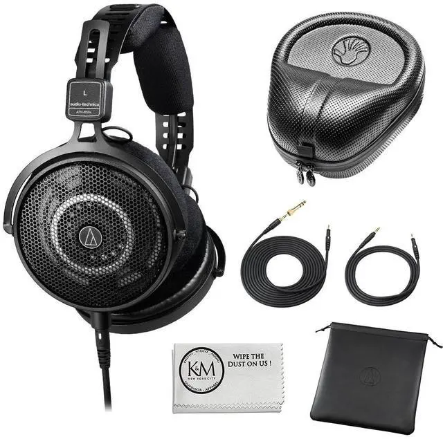 Main image of ATH-R50x Open-Back Reference Headphones with Full-Sized Hard Headphone Case & Cloth (3 Items)