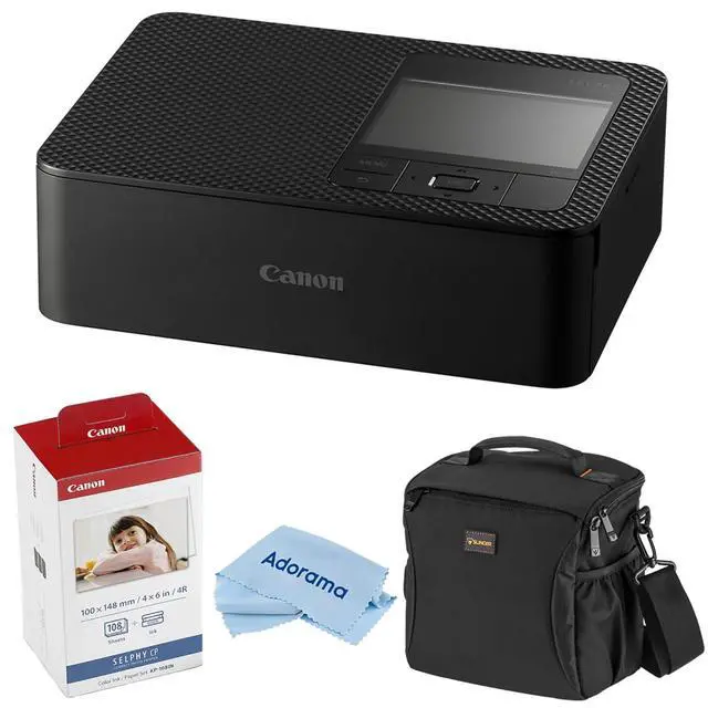 Alt view image 6 of 7 - SELPHY CP1500 Wireless Printer with KP-108IN Ink, Paper & Bag (Black) | Complete Photo Printing Bundle with, Shoulder, Power Adapter, Cassette and AC Cable