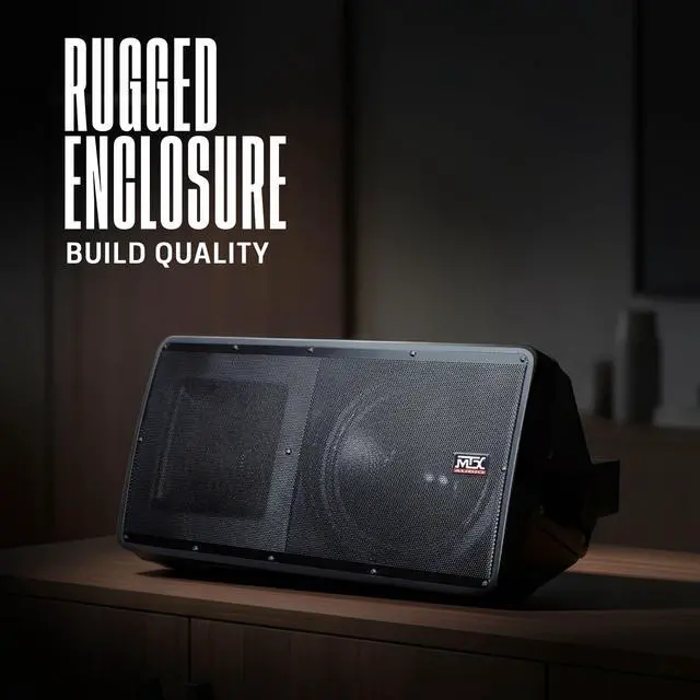 Alt view image 3 of 5 - Audio AW82-B 8 Inch 2-Way All-Weather Outdoor Speaker, 150W RMS Wired Wall Mount Patio and Backyard Audio System, Black