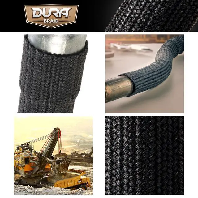 Alt view image 3 of 7 - Techflex Dura Braid Extreme Abrasion Resistance Braided Sleeving - 1/2" - 100 Feet - Black