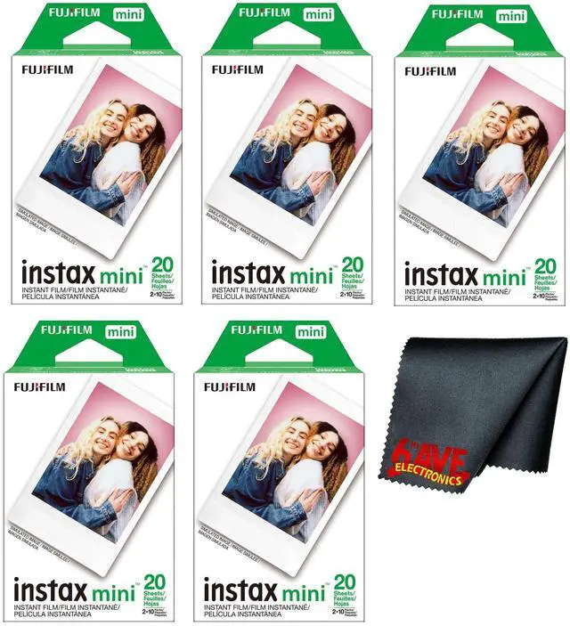 Main image of INSTAX Mini Film for Instant Camera 100-Exposure Bundle | For Parties, Events & Instant Photos | Includes Cleaning Cloth