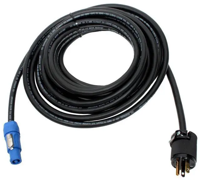 Main image of PC12-AM-50 Neutrik PowerCon to Edison Male Power Cable, 50' ft | Made in the USA