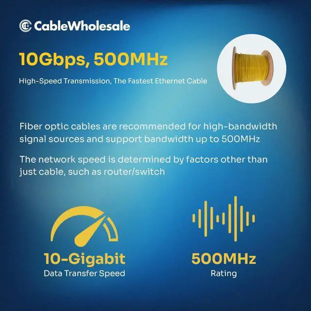 Alt view image 3 of 6 - Bulk Zipcord Fiber Optic Cable, Singlemode, OS2 9/125 Micron, Two Fiber - Duplex Fiber Optic Cable, Yellow, Riser Rated, Spool, 1000 feet
