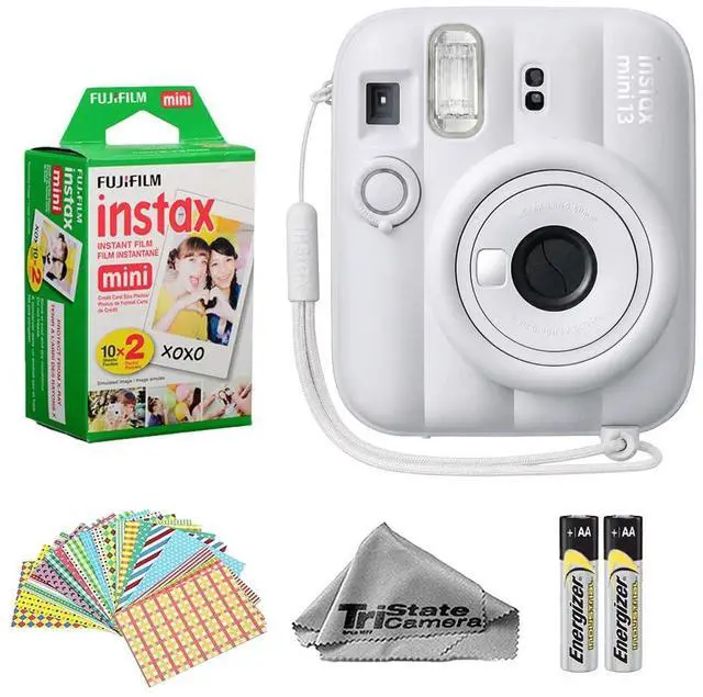 Main image of Instax Mini 13 Clay White Instant Camera with 20-Sheet Film | Includes Instax Mini 13 Clay White Camera, 20-Sheet Mini Film & 20 Sticker Frames for creative instant photos