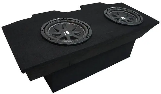 Main image of Kicker Comp C12 Dual 12" Sub Box Final 2 Ohm Fits 93-02 Pontiac Firebird | Twin loaded subwoofer bass package, Trans Am coupe compatible, matched enclosure included, 12 inch size
