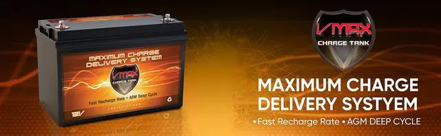 Alt view image 5 of 6 - VMAXSLR125 AGM deep cycle 12V 125AH battery for Use with gas or electric power backup generator or smart charger for off grid power systems